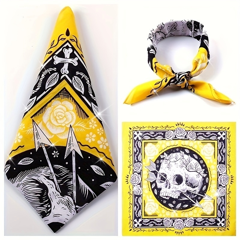 Bandana Cotton - Bandana Quadrata Retrò con Motivo Teschio