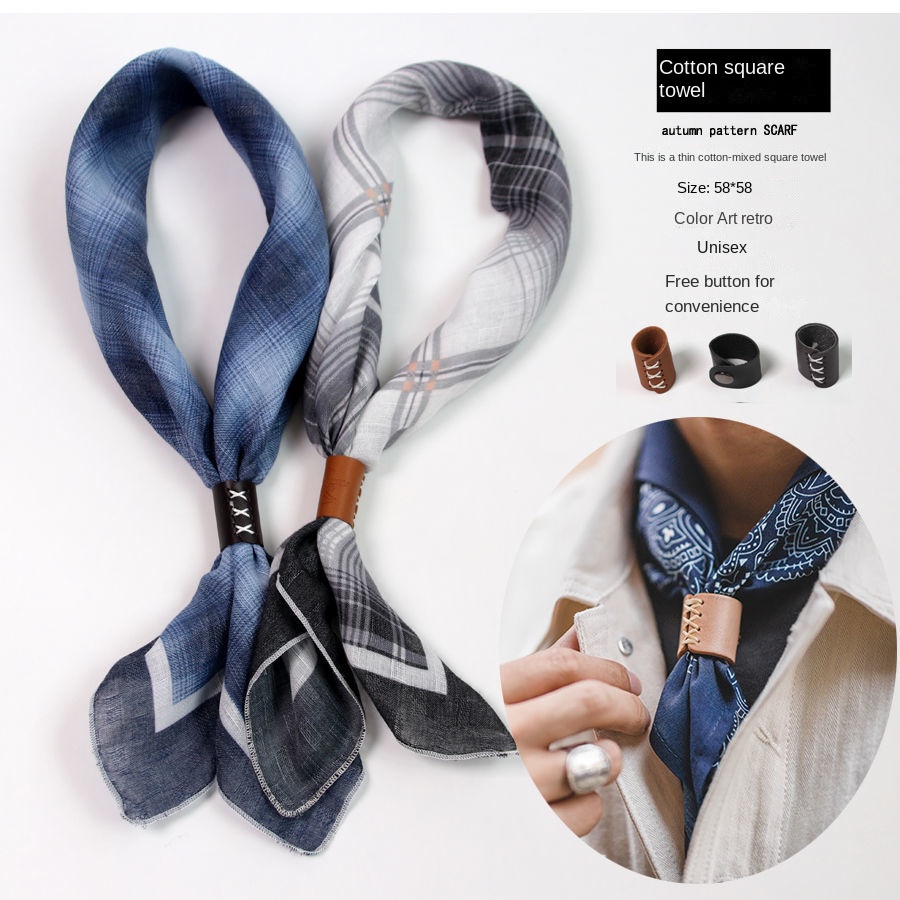 Bandana Cotton - Sciarpa quadrata da uomo con bottoni